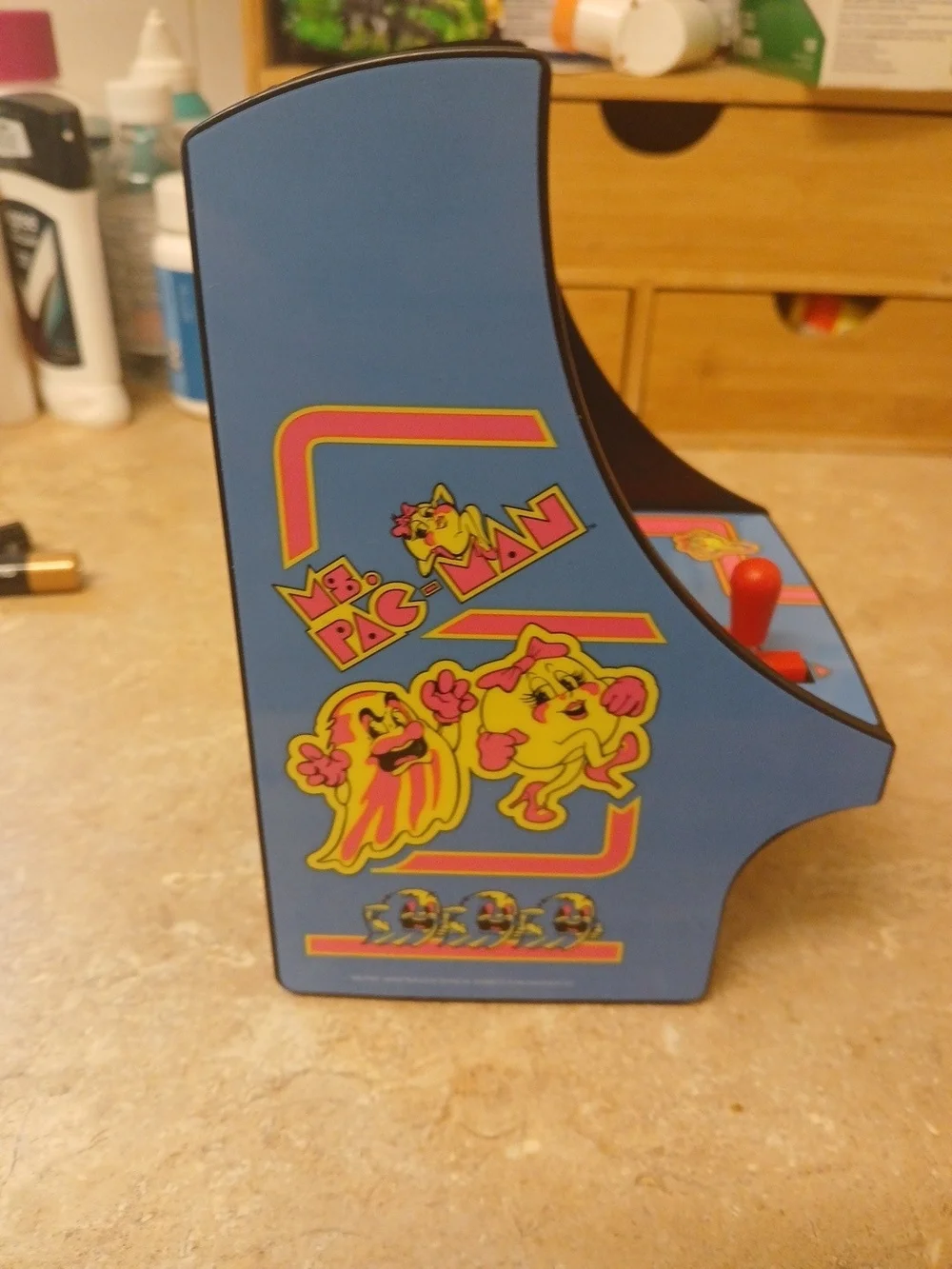 Arcade Ms. Pac-Man Mini Arcade Machine - Black/Blue